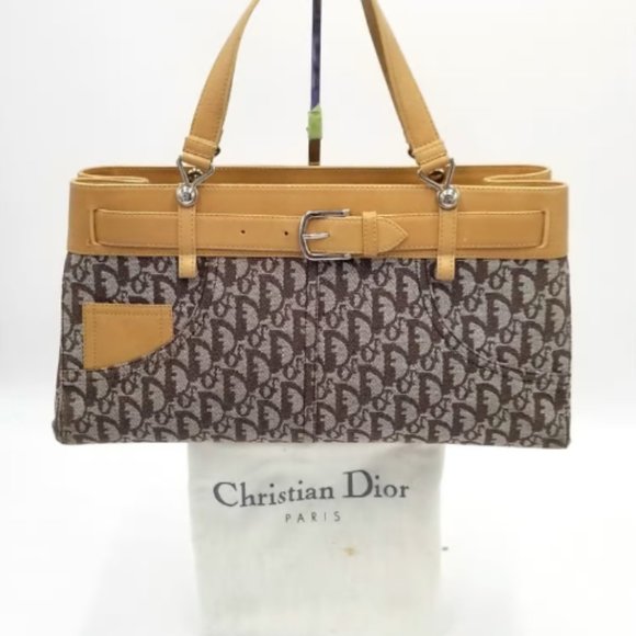 Dior Vintage Trotter Monogram Buckle Detail Tote - Picture 2 of 11